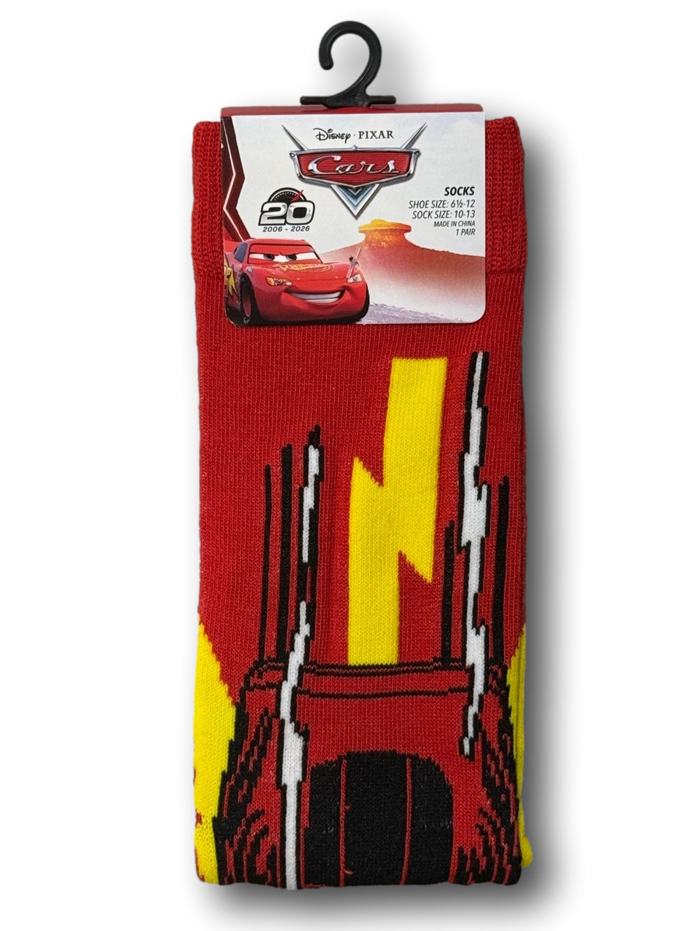 3/$20 Cars Lightning McQueen Disney Pixar Funny Novelty Crew Socks - NWT